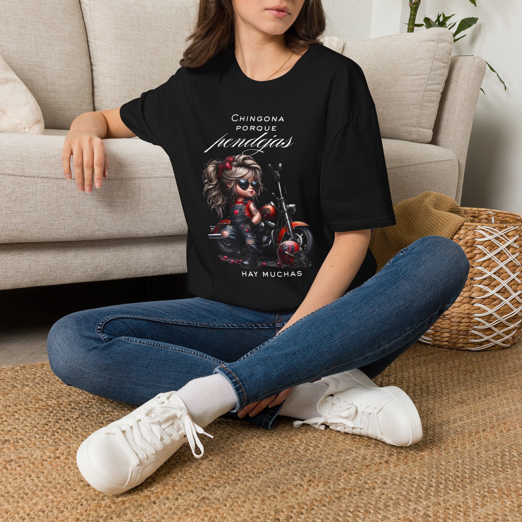 Retro Girl on Scooter T-Shirt — Cute Biker Cartoon Tee - Image 2
